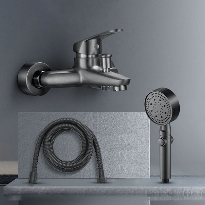 BowLift | Low Arch Bathtub Faucet Hose Wall-Mounted Single Lever Tub Filler with Hand Shower