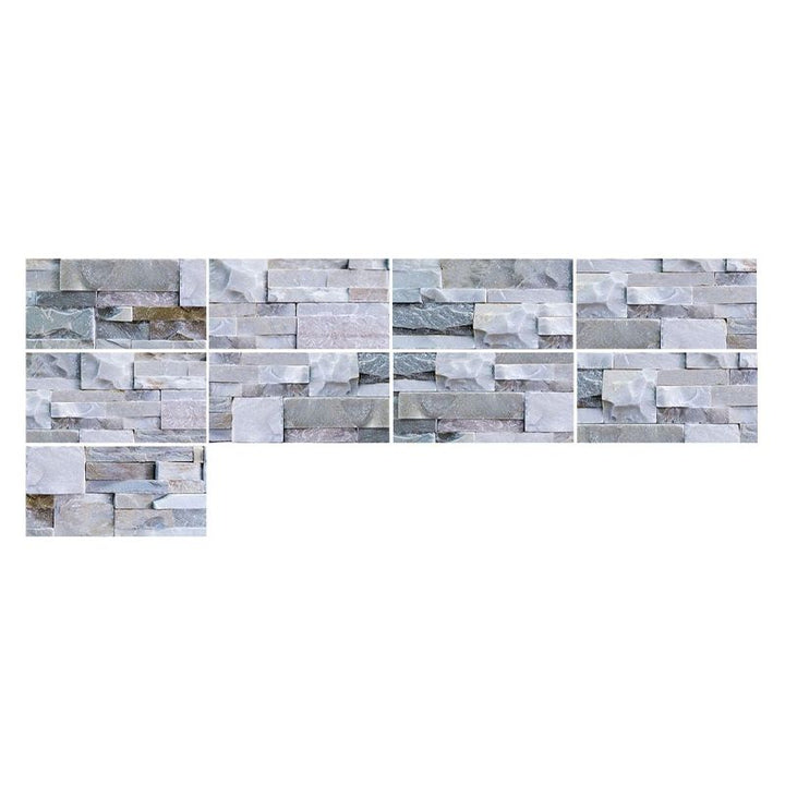 BowLift | Modern Gray PVC Peel and Stick Tiles Rectangular Stacked Stone Mosaic Tile