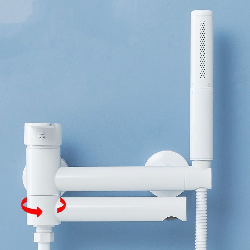 BowLift | Metal Modern Bathroom Faucet White Single Handle Bathtub Fill Valve Trim