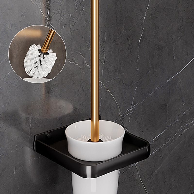 BowLift | Black and Brass Bathroom Hardware Set Modern Stainless Steel Bathroom Shelf/Towel Holder/Paper Holder