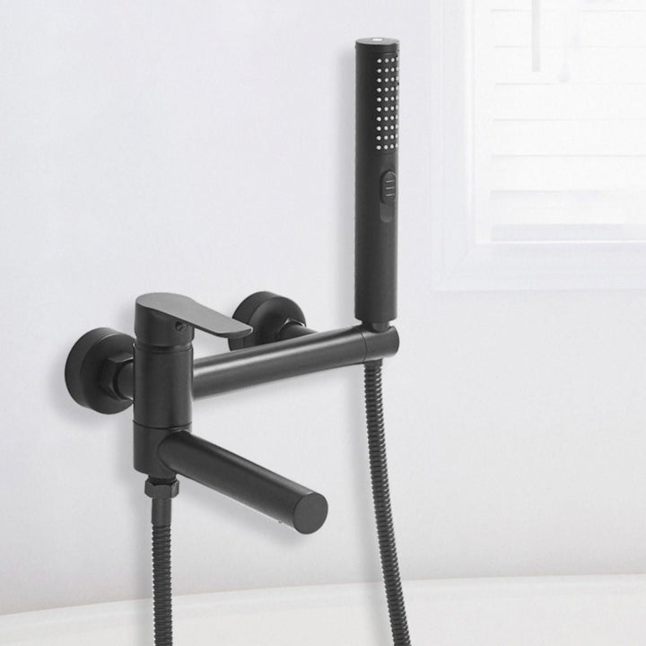 BowLift | Swivel spout bathtub faucet single lever handle hand shower bathtub filling valve with shower hose
