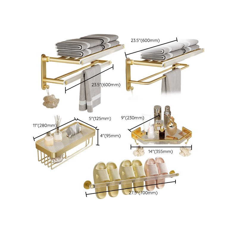 BowLift | Modern Bathroom Accessory Set made of Gold Metal and Acrylic Bath Accessory Set
