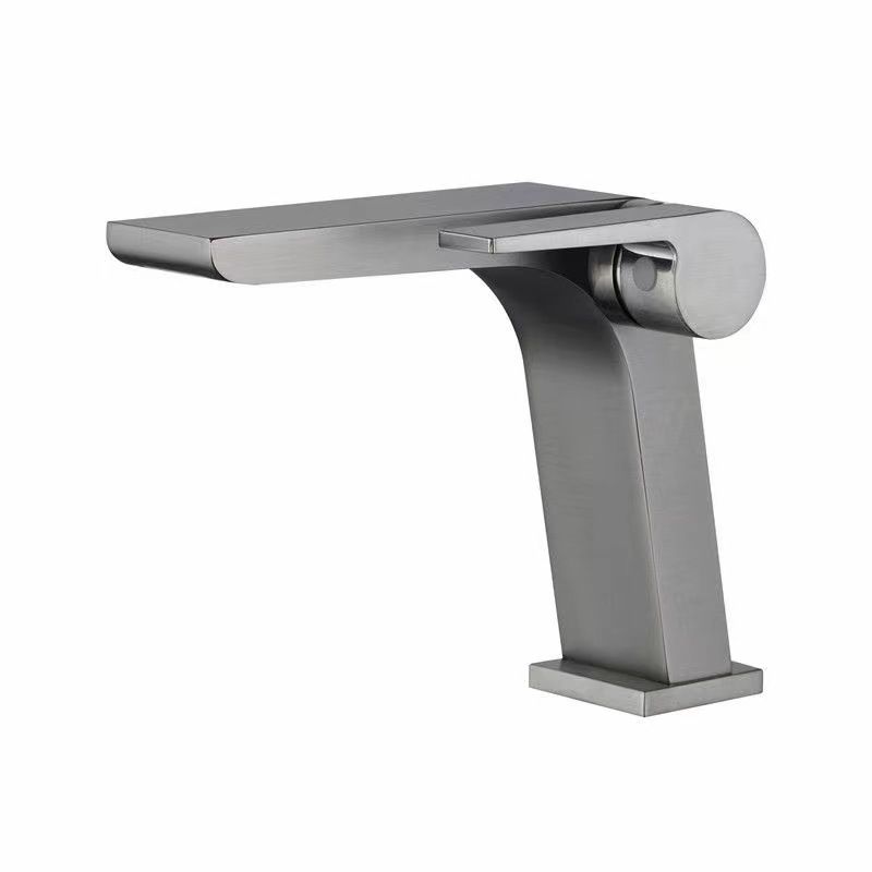 BowLift | Modern vessel faucet brass lever waterfall spout sink faucet