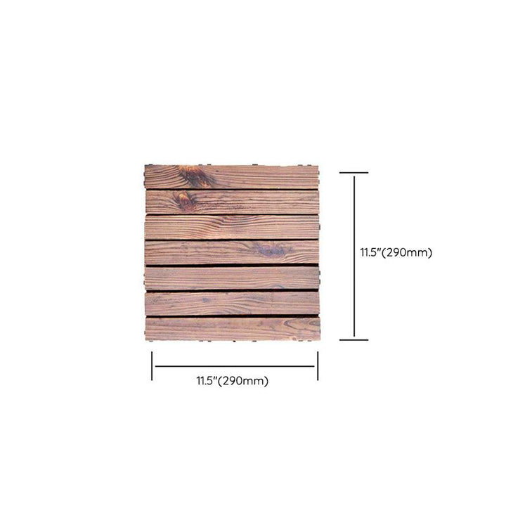 BowLift | 7-Slat Square Wood Floor Tiles Click Installation Outdoor Floor Tiles