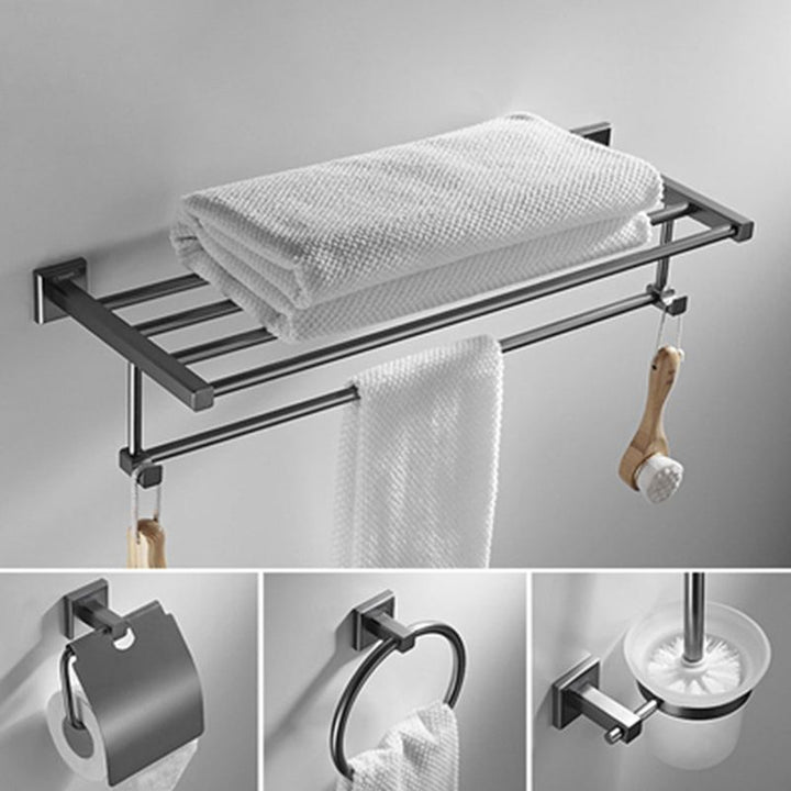 BowLift | Traditional Brass Bathroom Accessory Set Gray Bathroom Accessory Set