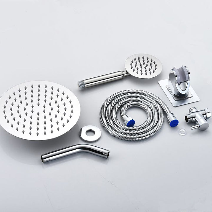 BowLift | Home Round Dual Shower Heads Modern Style Wall Mounted Metal Dual Shower