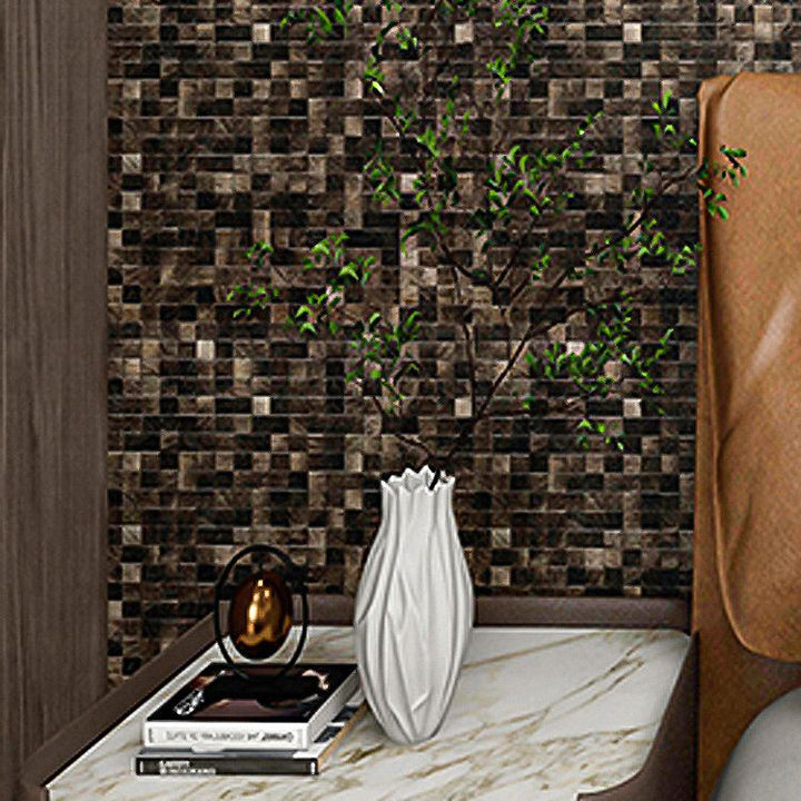 BowLift | Mosaic Tiles Wallpaper Square Shape Peel and Stick Mosaic Tiles with Metal Look