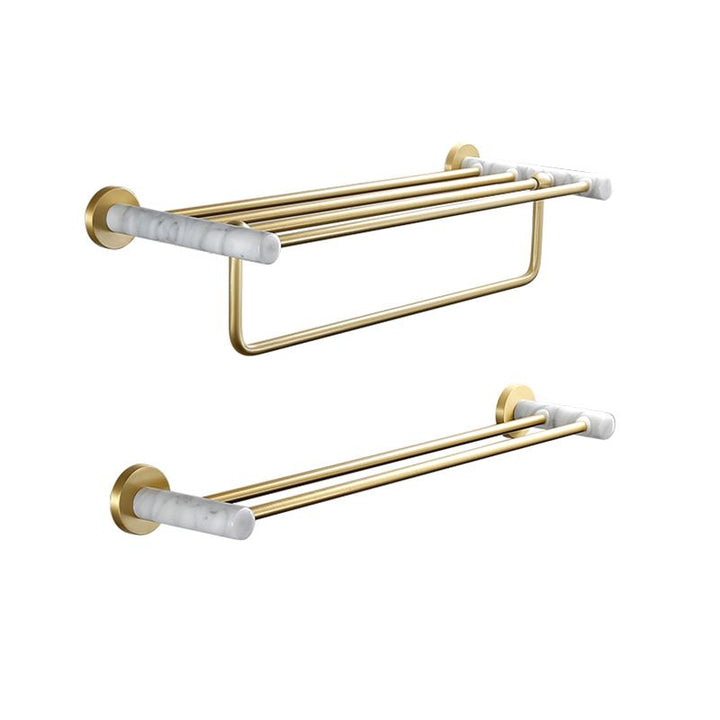 BowLift | 7-piece bathroom accessory set marble and metal bathroom hardware