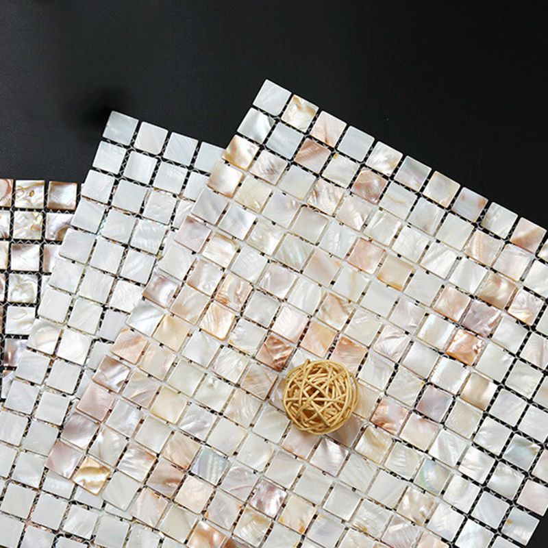 BowLift | Modern Peel-and-Stick Wall Tiles Stone Composite Grid Peel-and-Stick Tiles for the Shower