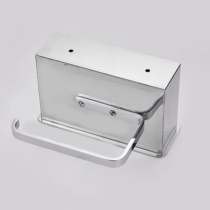 BowLift | 2-piece Stainless Steel Classic Bathroom Accessory Set Black & Chrome Paper Holder