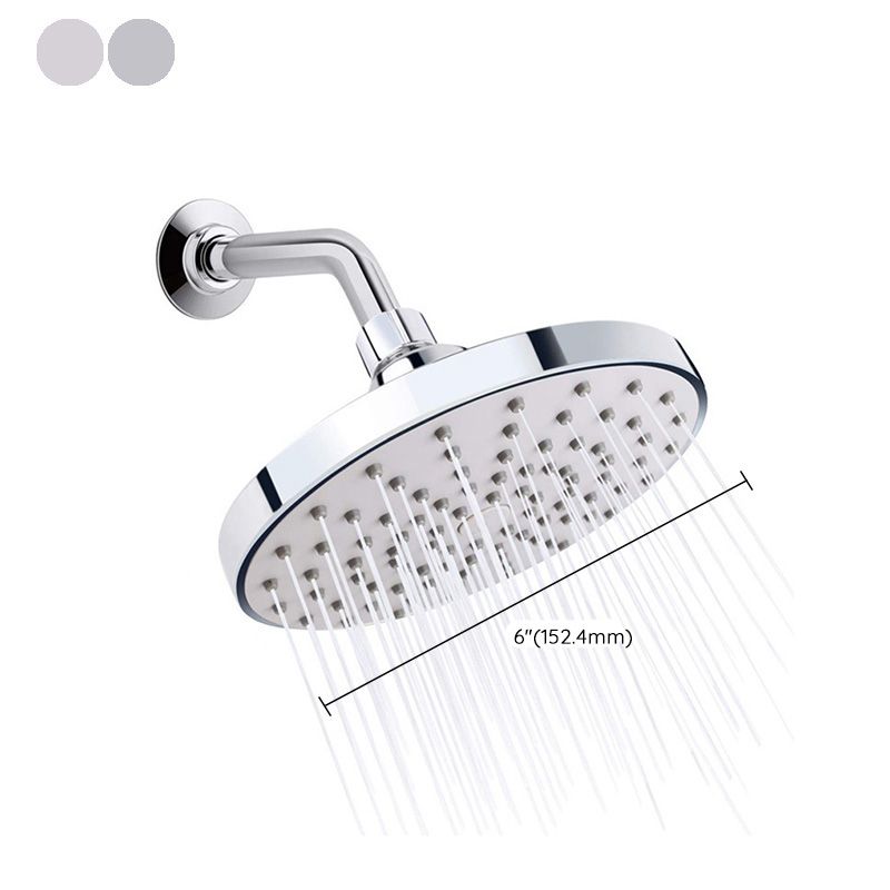 BowLift | Round Fest Showerhead Silver Single Jet Wall Mount Showerhead