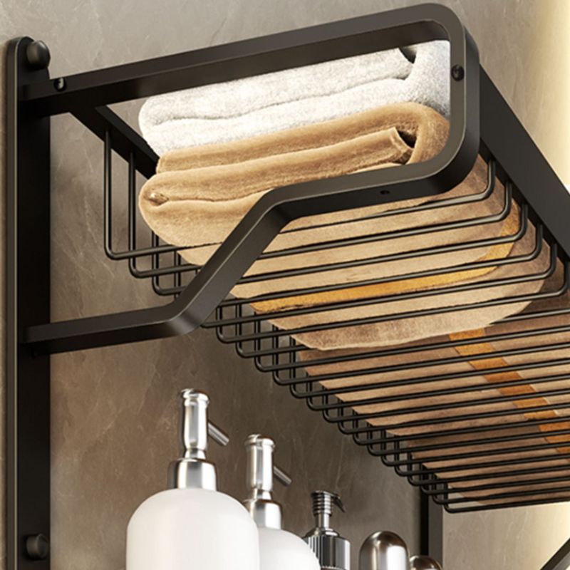 BowLift | Modern Bathroom Set Matte Black Bathroom Shelf Towel Rack Bathroom Accessories Set