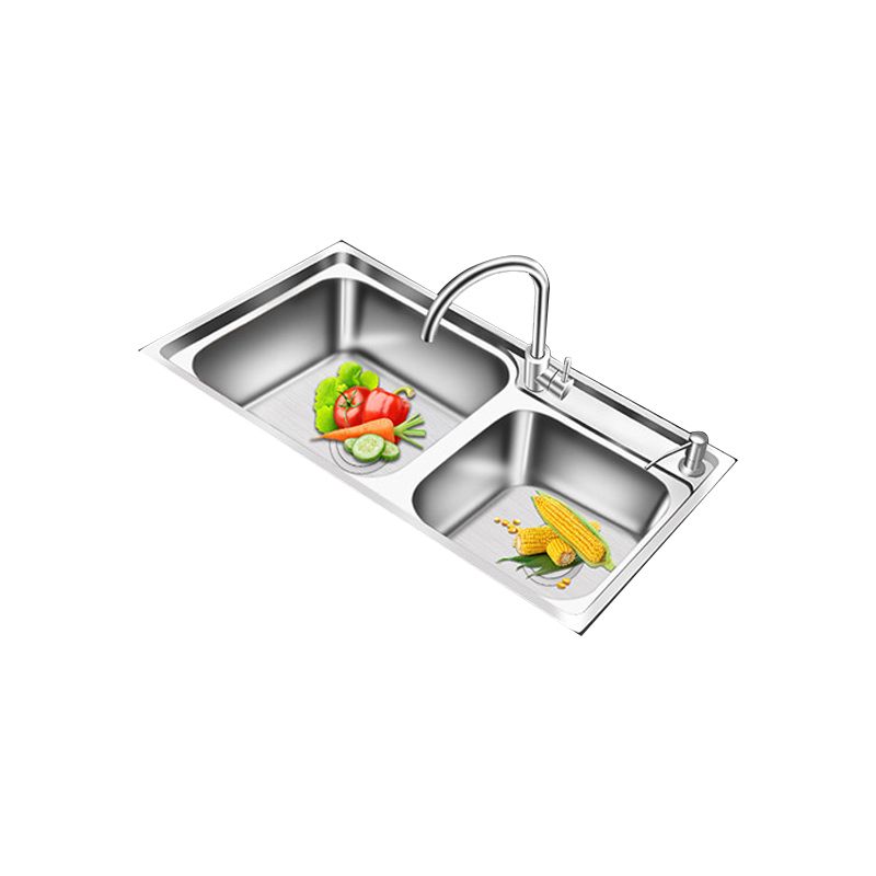 BowLift | Modern Style Kitchen Sink Stainless Steel 2 Holes Top Mount Kitchen Sink