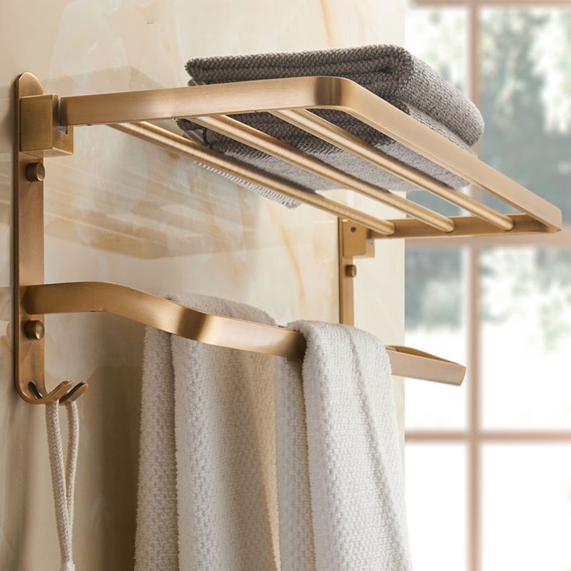BowLift | Vintage Bronze Bathroom Accessories Set Brushed Brass Towel Rail/Paper Holder/Bath Shelf