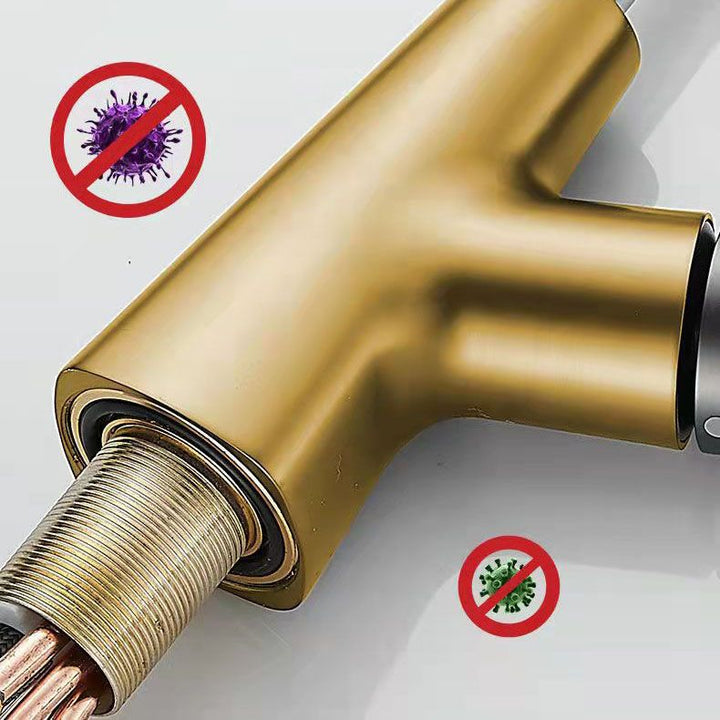 BowLift | Modern centerset faucet with single lever handle for countertop sink bathroom fixture