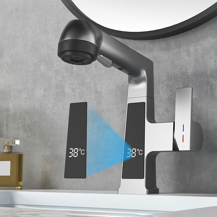 BowLift | Modern Sink Faucet Pull-Down Lever Handle Brass Faucet Bathroom