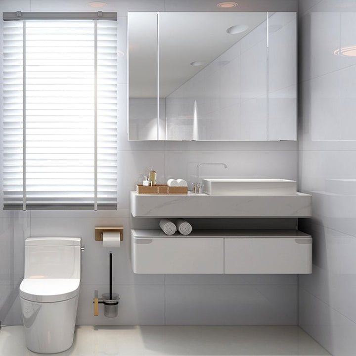 BowLift | Bathroom single tile marble pattern peel-and-stick tiles backing plate