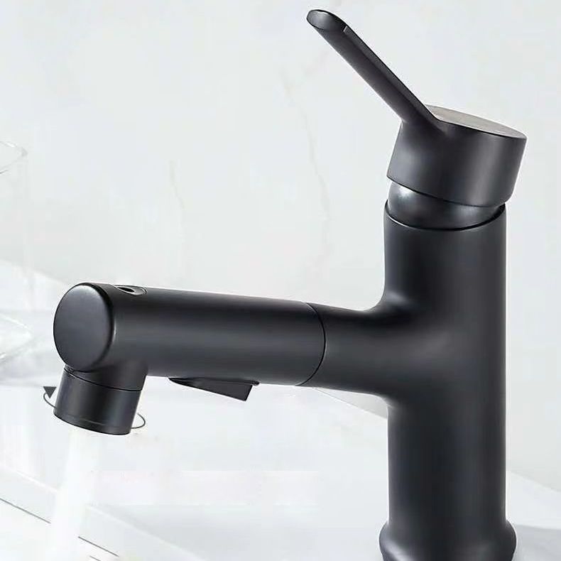 BowLift | Modern Washbasin Faucet Copper 1-Handle Low Arc Pull-Out Washbasin Faucet for Bathroom
