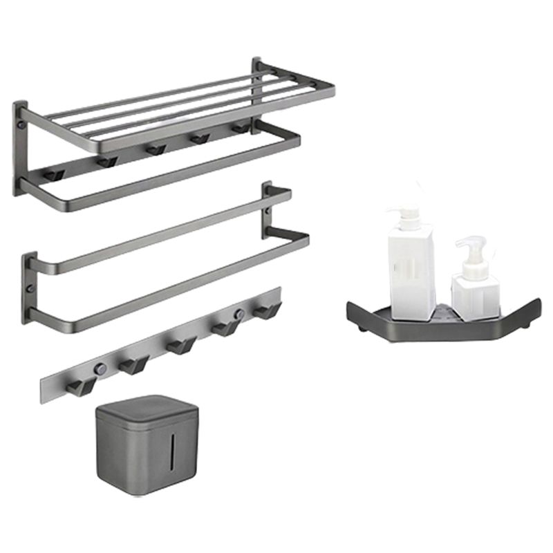 BowLift | Modern gray bathroom hardware set towel rack paper holder bathroom accessory set