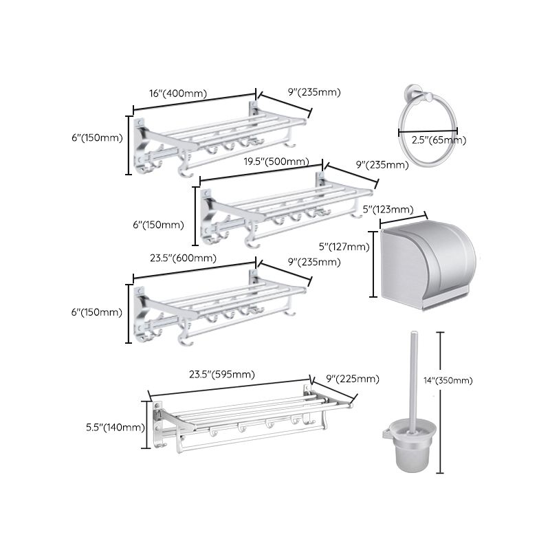 BowLift | Modern Bathroom Accessories Hardware Set Silver Bathroom Accessories Kit