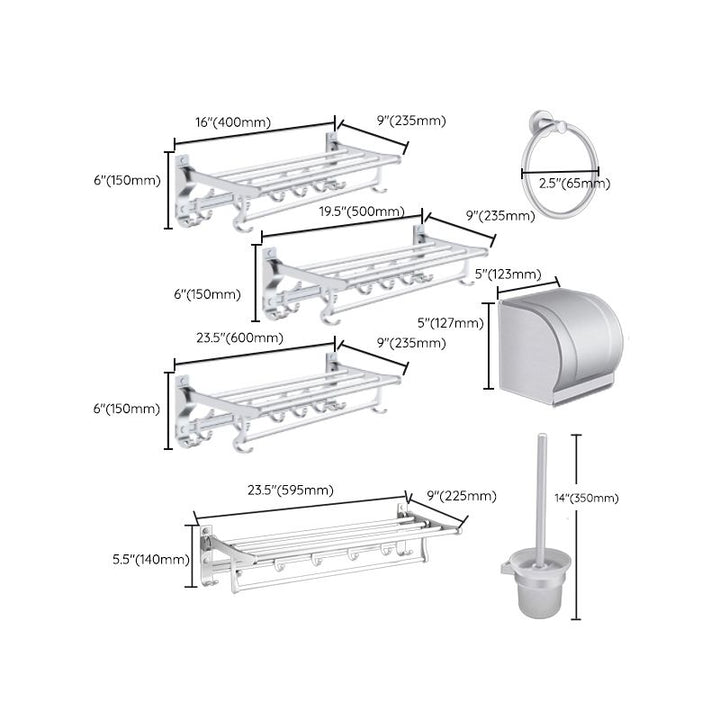 BowLift | Modern Bathroom Accessories Hardware Set Silver Bathroom Accessories Kit