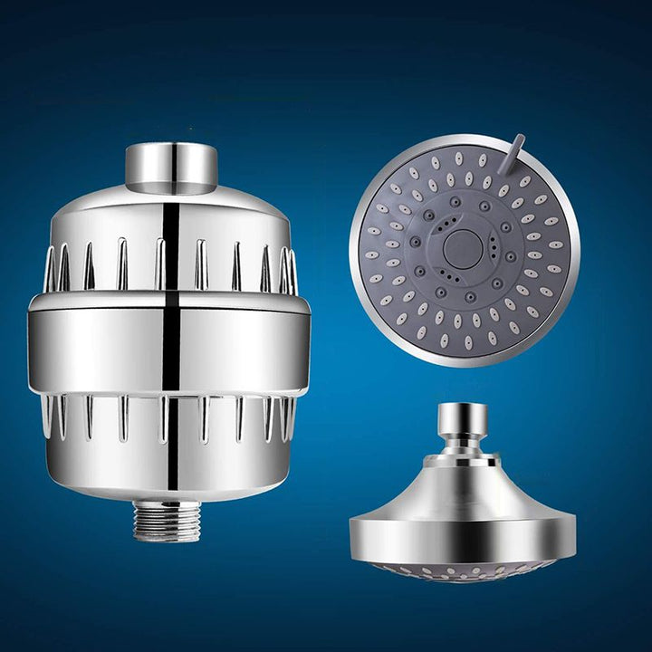 BowLift | 5 Sprays Shower Head Wall Mounted Silver Round Fixed Shower Head