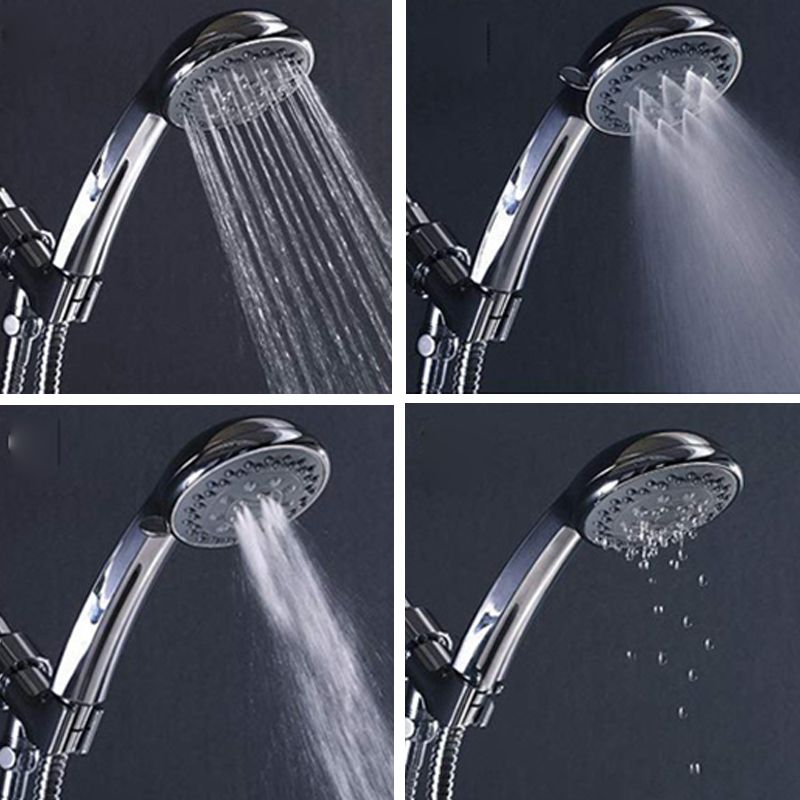 BowLift | Round Handheld Showerhead in Silver Leak-Resistant Wall-Mounted Showerhead