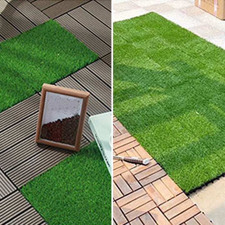 BowLift | Outdoor Deck tiles with striped detail composite snap parts wood deck tiles