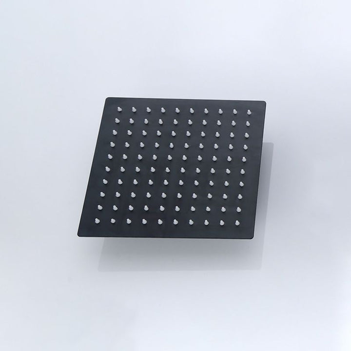 BowLift | Black Square Fixed Shower Head Modern Style Wall Mounted Shower Head