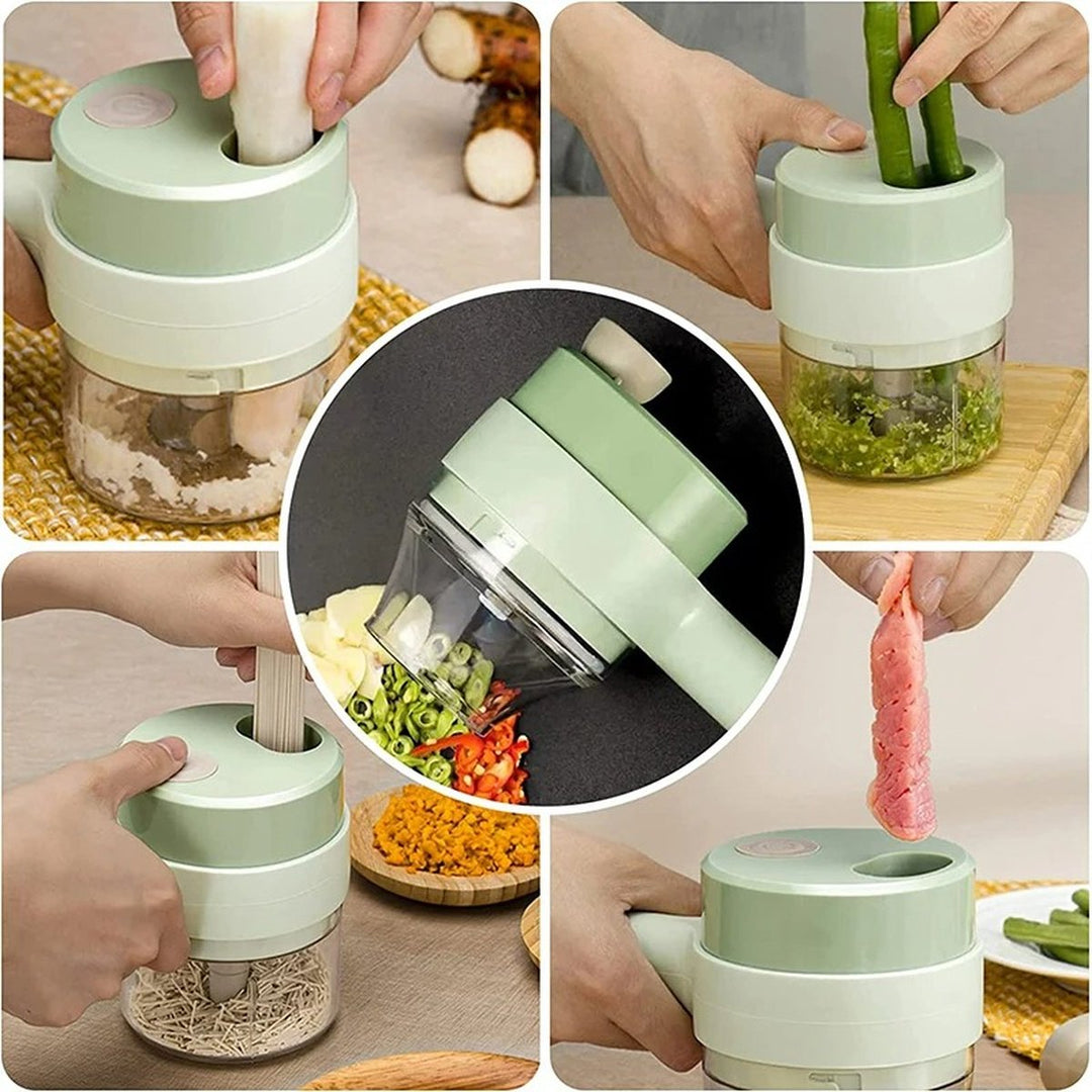 BowLift | SnijGemak 4-in-1 Electric Vegetable Slicer – Rechargeable & With Collection Bin