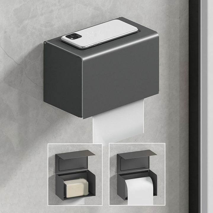 BowLift | Modernism Aluminum Bathroom Accessories Set Gray Metal Bathroom Set with Towel Holder/Bath Shelf