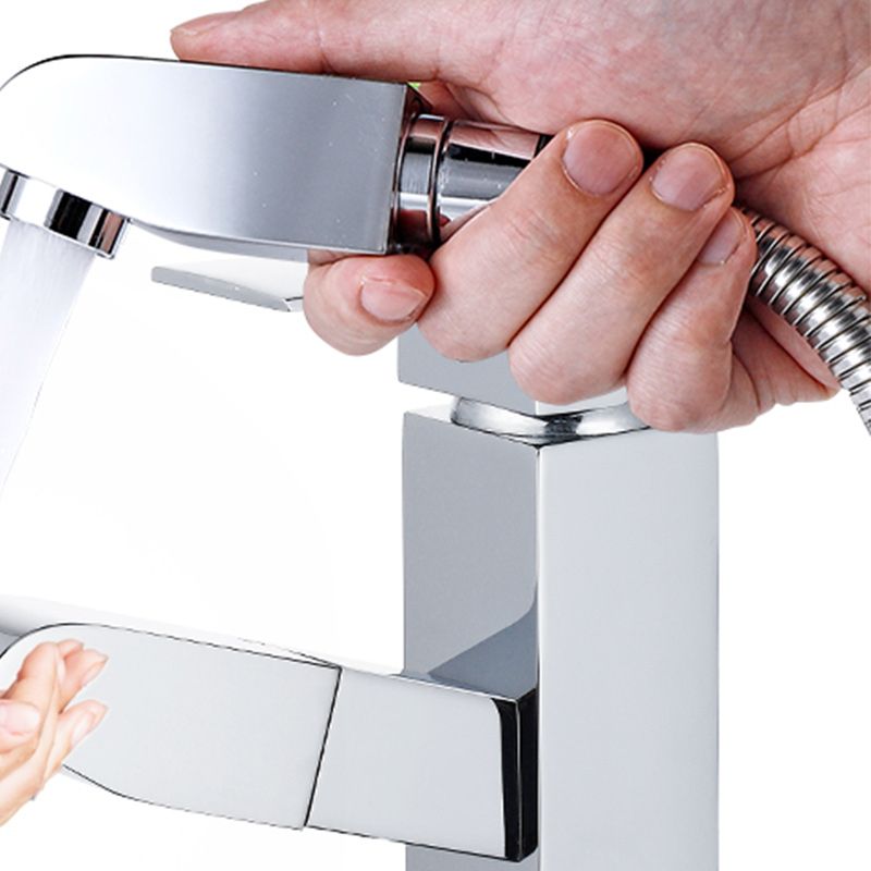BowLift | Modern Pull-Out Single-Handle Faucet Bathroom Sink Faucet
