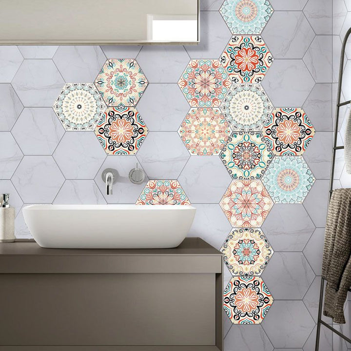 BowLift | Plastic Mosaic Tile Wallpaper Hexagonal for Stick-On and Removable Back Wall Tile