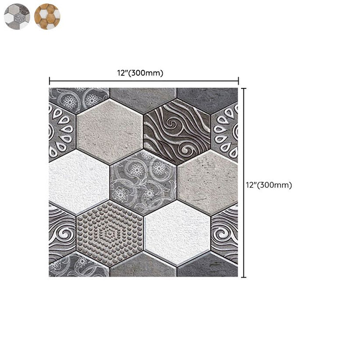 BowLift | Hexagonal Tile - Peel & Stick Plastic Stain Resistant Peel and Stick Mosaic Tile 5-Pack
