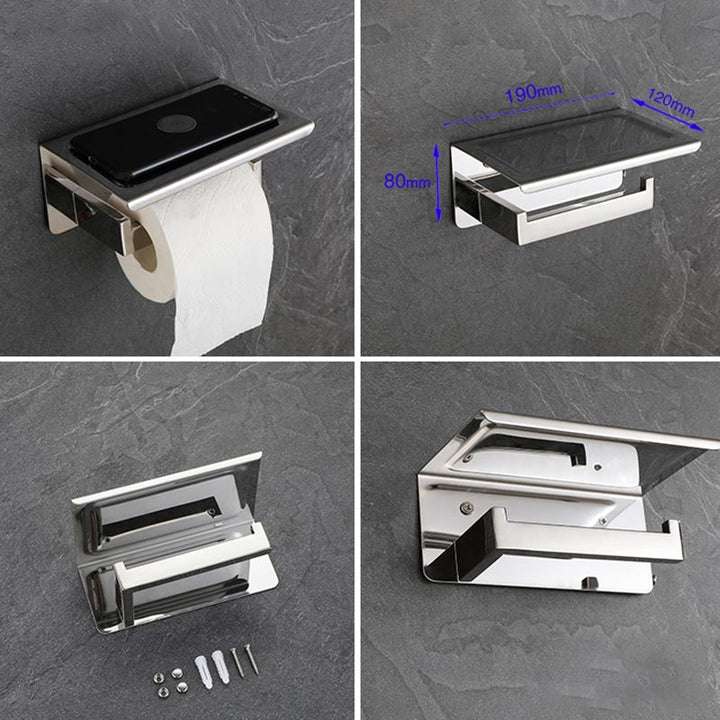 BowLift | Modern Bathroom Element Set Paper Holder Gray Towel Bar Bathroom Accessory Set