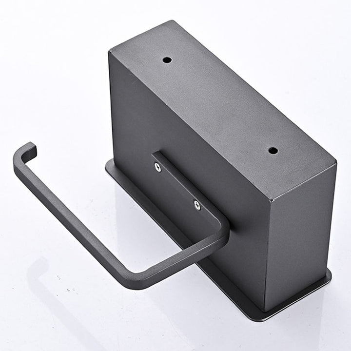 BowLift | 2-piece Stainless Steel Classic Bathroom Accessory Set Black & Chrome Paper Holder