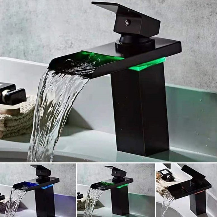BowLift | Single-Handle Basin Faucet 1-Hole Widely Used Bathroom Sink Faucet with LED Lighting
