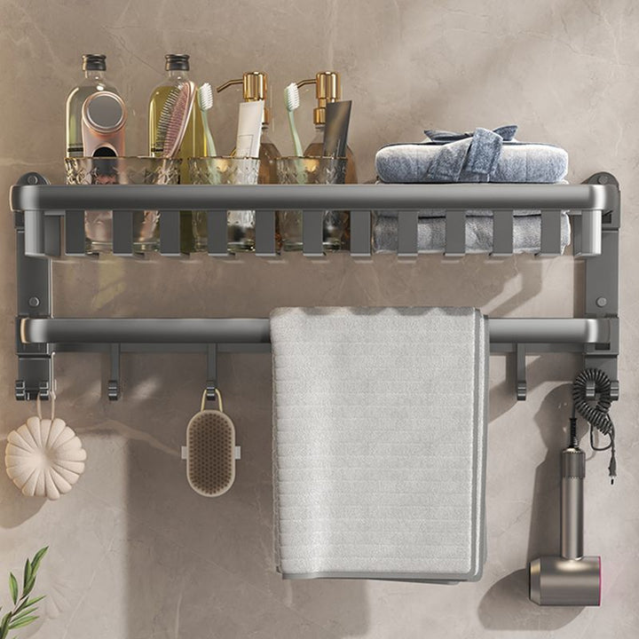 BowLift | Modern Bathroom Accessories Set Gray Bathroom Shelf Paper Holder Bathroom Accessories Kit