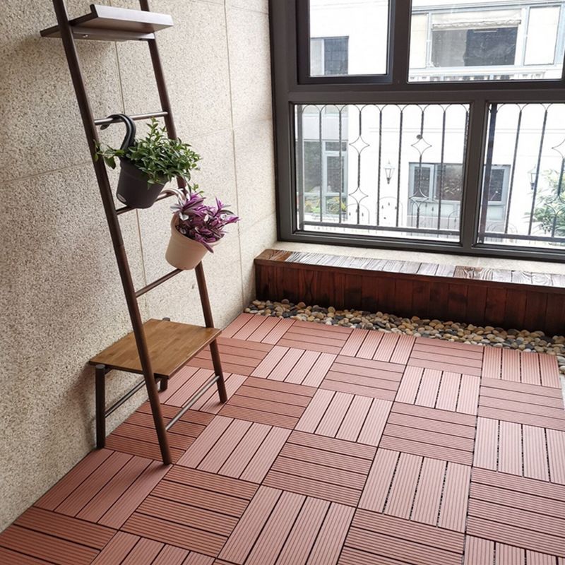 BowLift | Composite Plank Tiles Striped Pattern Square Deck Flooring Outdoor Patio