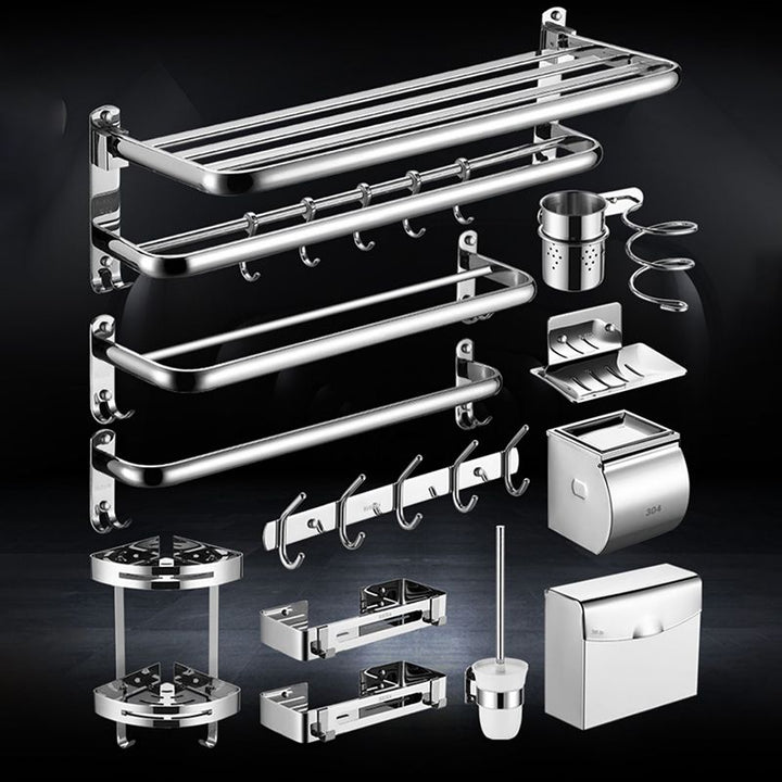 BowLift | Modern Stainless Steel Bathroom Shelf Paper Holder Bathroom Accessory Set