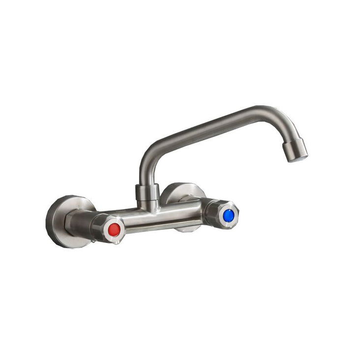 BowLift | Round 2-Handle Bathroom Faucet Single Hole Wall Mounted Bathroom Faucet