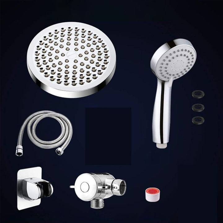 BowLift | Silver Dual Showerhead with Hose Modern Style Wall Mounted Showerhead