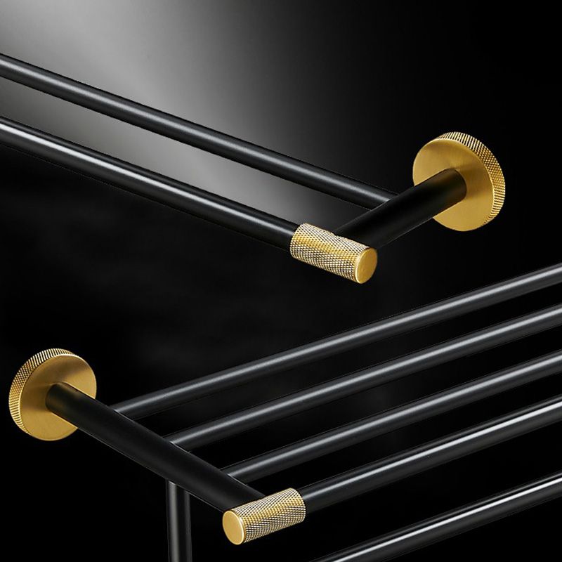 BowLift | 5-piece modern bathroom accessory set made of black brass bathroom hardware