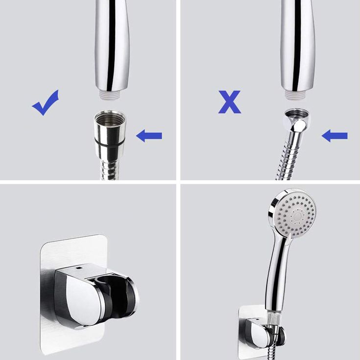 BowLift | Modern Dual Shower Head Square High Arch Shower Head Combination in Silver
