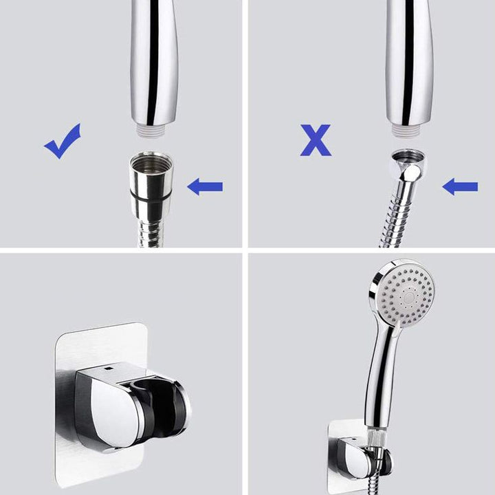 BowLift | Modern Dual Shower Head Square High Arch Shower Head Combination in Silver