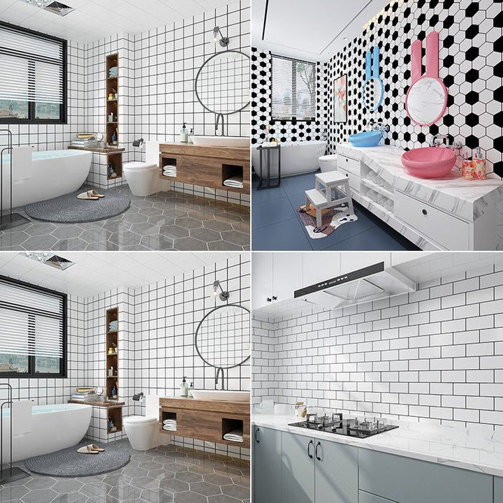 BowLift | 12" x 24" marbling single plate waterproof backsplash wall tile for bathroom