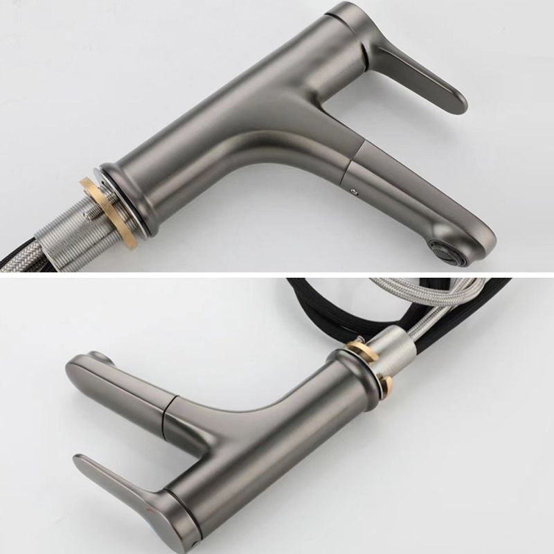 BowLift | Modern Style Extendable Ship Faucet Copper Single Handle Sink Faucet for the Bathroom