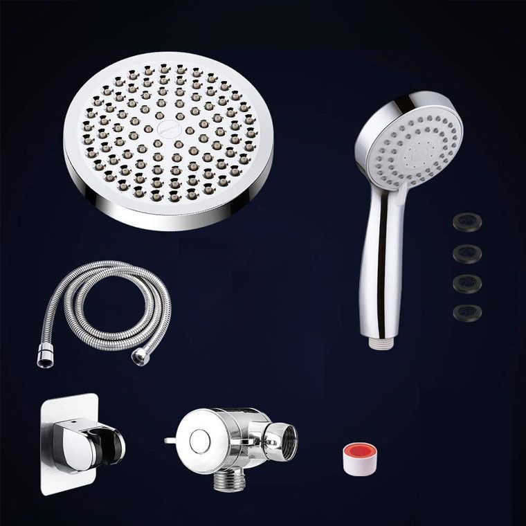 BowLift | 4-Setting Silver Shower Set Concealed Wall Mount Holder Tee with Outlet