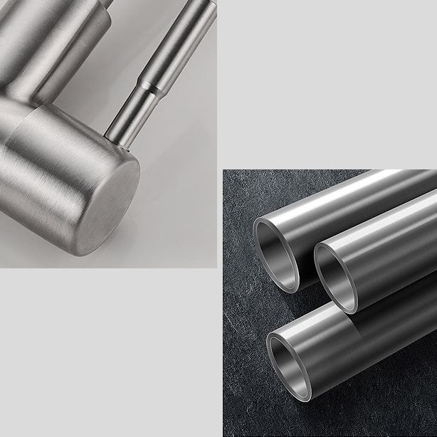 BowLift | Modern Bridge Water Faucet 304 Stainless Steel Knob Handle Swivel Spout Wall Mounted Faucet