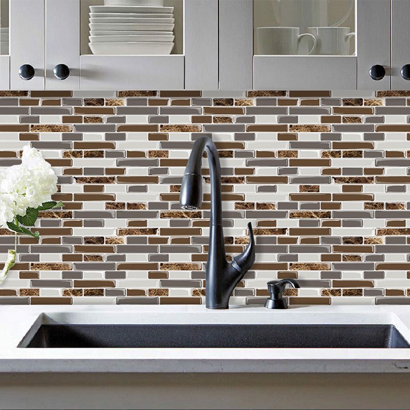 BowLift | PVC Peel & Stick Tile Subway Rectangle Stain Resistant Peel & Stick Tile for the Kitchen